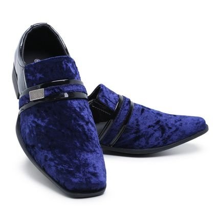 Social Bico Fino Masculino Sapato P/Festa Noivo Conforto  Azul - Marca AR CALÇADOS