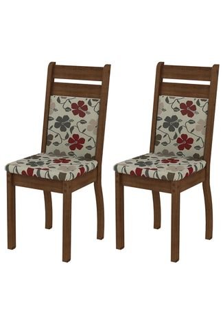 Kit Cadeira 4237X Rustic e Floral Hibiscos Madesa