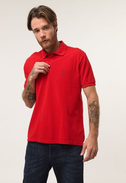 Camisa Polo Guess Reta Logo Vermelha - Marca Guess