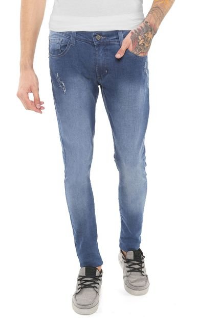 Calça Jeans Fatal Surf Skinny Desfiado Azul - Marca Fatal Surf
