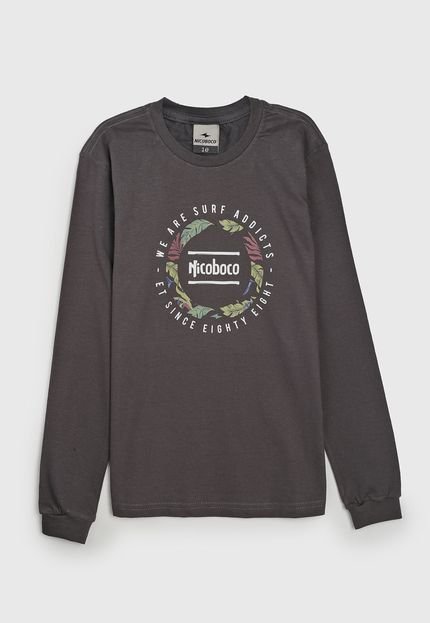 Camiseta Nicoboco Infantil Estampada Cinza - Marca Nicoboco