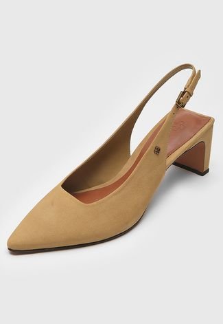 Scarpin DAFITI SHOES Slingback Bege - Compre Agora