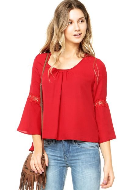 Blusa DAFITI JOY Renda Vermelha - Marca DAFITI JOY