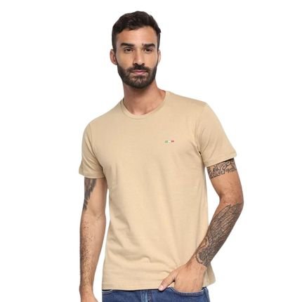 Camiseta Masculina Linha Premium Alta Costura Itália Moderna BEGE - Marca HILMI