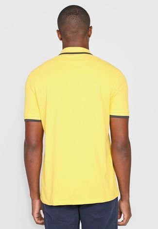 Camisa Polo Hering Reta Frisos Amarela