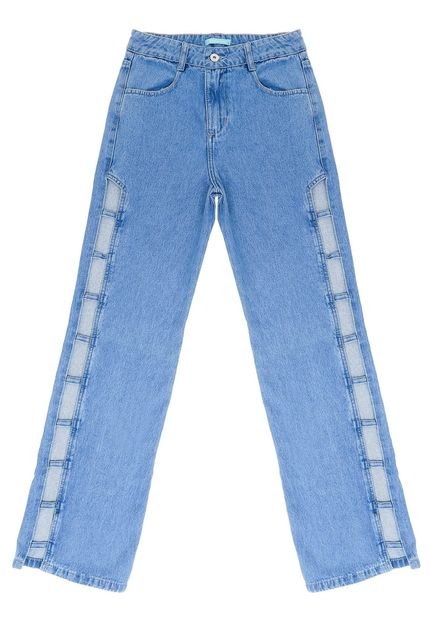Calça Jeans Juvenil Menina Wide Leg Azul - Marca Crawling