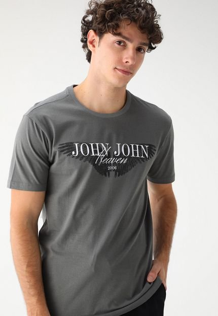 Camiseta John John Reta Logo Grafite - Marca John John