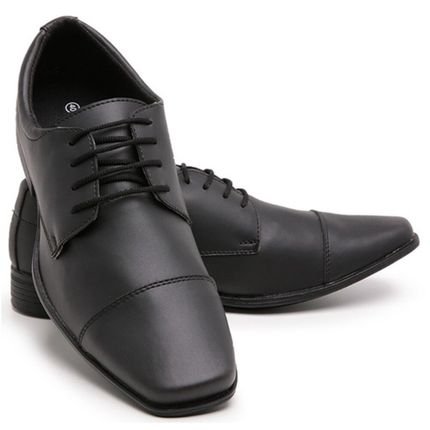 Social Em Verniz Sapato Masculino Bico Fino Quadrado Leve  Preto - Marca AR CALÇADOS