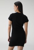 Vestido Canelado John John Curto Bordado Preto - Marca John John