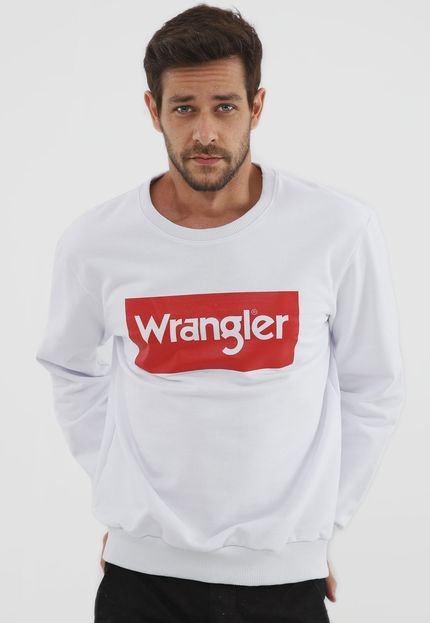 Moletom Flanelado Fechado Wrangler Logo Branco - Marca Wrangler