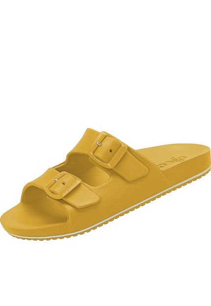 Rasteira Dijean Birken Fivelas Amarelo - Marca Dijean