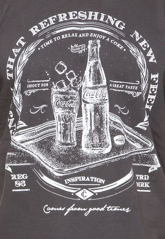 Camiseta Coca-Cola Jeans Estampada Cinza