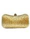 Bolsa Clutch Liage Festa Brilho Pedraria Pedra Strass Cristal Cetim Metal Alça Removível Dourado Dourada - Marca Liage