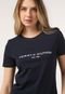 Camiseta Tommy Hilfiger Logo Bordado Azul-Marinho - Marca Tommy Hilfiger