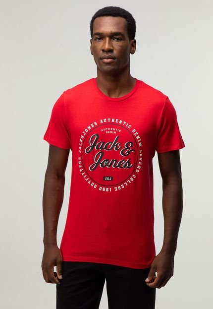 Camiseta Jack & Jones Lettering Vermelha - Marca Jack & Jones
