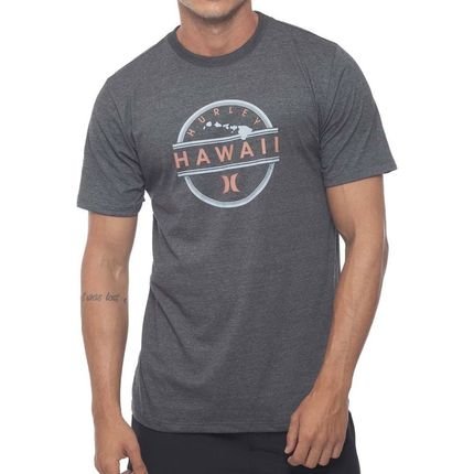 Camiseta Hurley Silk Hawaii Masculina Preto Mescla - Marca Hurley