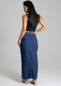 Saia Jeans Sawary Midi - 277134 - Azul - Sawary - Marca Sawary