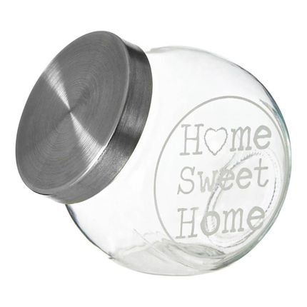 Pote Baleiro de Vidro com Tampa Home Sweet Home 700mL - Casambiente - Marca Casa Ambiente