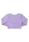 Blusa Cropped em Malha com Lurex Juvenil Gloss Roxo - Marca Gloss