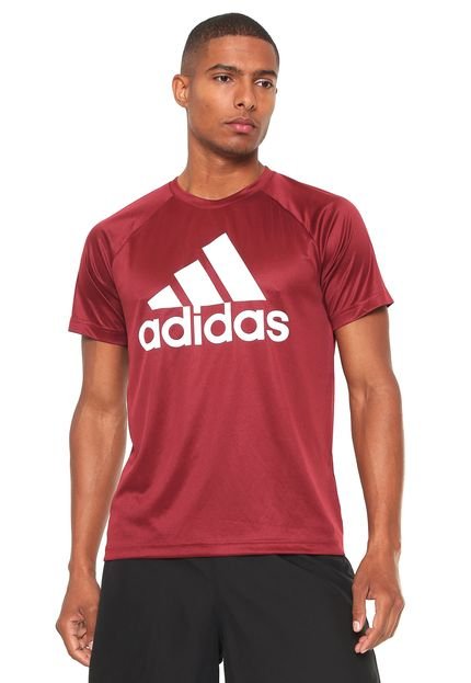 Camiseta adidas D2m Logo Vinho - Marca adidas Performance