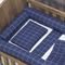 Kit para Berço Americano Jogo de Lençol com Rolinhos Percal 200 Fios Algodão 7 Peças Grid Azul Marinho - Marca Casa Modelo Enxovais