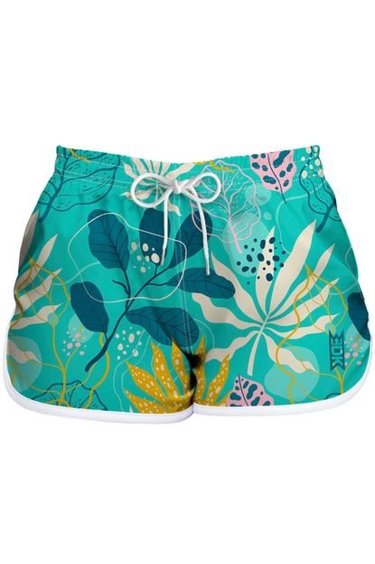 Shorts Feminino Tactel Praia Academia Ocean Leaf - Marca Dulk