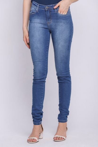 Calça Feminina Jeans Básica Lisa Estonada Polo Wear Jeans Médio - Marca Polo Wear
