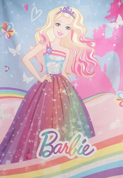 Colcha Infantil Lepper Kids Barbie Reino Do Arco-Íris Rosa - Marca Lepper