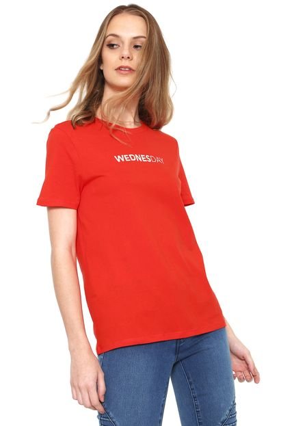 Camiseta Only Wednesday Vermelha - Marca Only