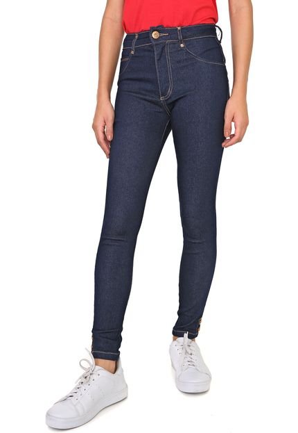 Calça Jeans Biotipo Skinny Cropped Botões Azul-Marinho - Marca Biotipo