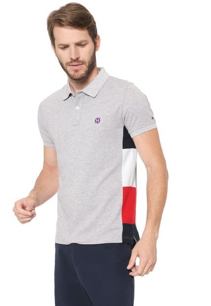 Camisa Polo Tommy Hilfiger Slim Panel Cinza - Marca Tommy Hilfiger