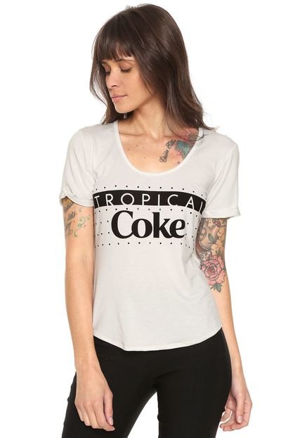 Camiseta Coca-Cola Jeans Aplicação Off-White - Marca Coca-Cola Jeans