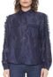 Camisa Lily Fashion Franja Azul-marinho - Marca Lily Fashion