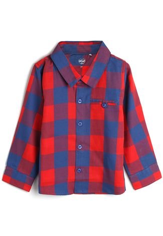 Camisa Tip Top Infantil Xadrez Vermelho/Azul