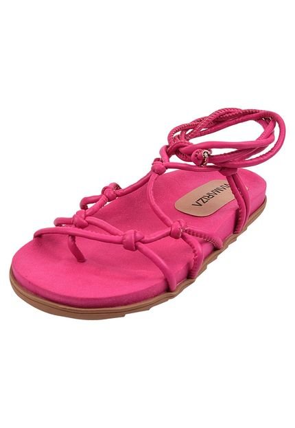 Sandália Papete Feminina Amarração Via Mariza Conforto Pink - Marca Via Mariza Calçados