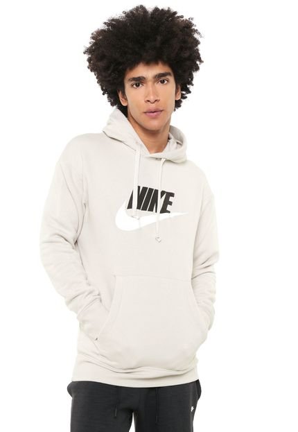 Moletom Flanelado Fechado Nike Sportswear Heritage Bege - Marca Nike Sportswear