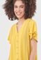 Vestido FiveBlu Curto Bordado Amarelo - Marca FiveBlu