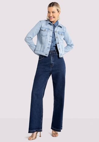 Jaqueta Jeans com Bolso Interno para Celular