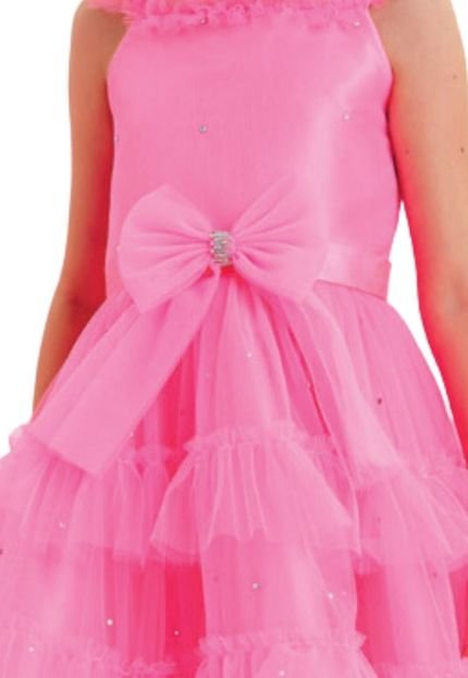 Vestido Rosa Pink Tule Infantil Petit Cherie 1 Rosa - Marca Petit Cherie