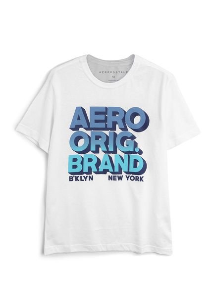 Camiseta Aeropostale Menino Lettering Branca - Marca Aeropostale