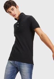 Polera Tommy Jeans Polo Negro - Calce Slim Fit