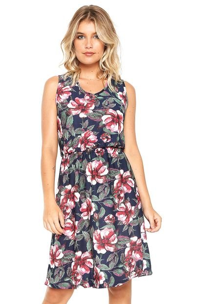 Vestido Kaliska Curto Floral Azul - Marca Kaliska