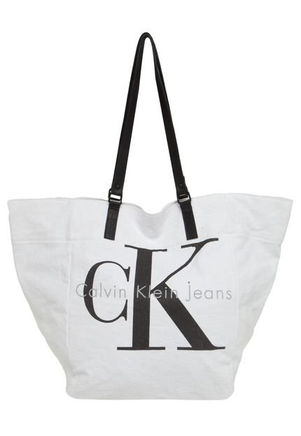 Bolsa Calvin Klein Jeans Logo Branca - Marca Calvin Klein