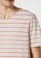 Camiseta Masculina Listrada Com Linho Bossa - Laranja - Marca Hering