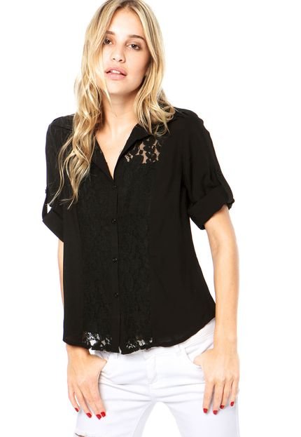 Camisa DAFITI ONTREND Renda Preta - Marca DAFITI ONTREND