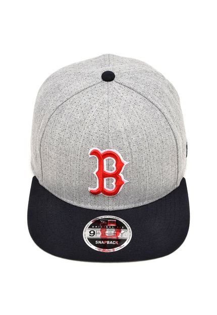 Boné New Era Snapback 950 Boston Red Sox MLB Cinza/Preto - Marca New Era