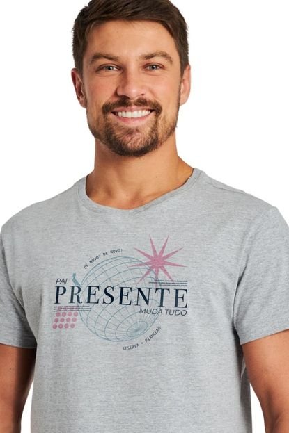 Camiseta Pai Presente Muda Tudo Reserva Cinza - Marca Reserva