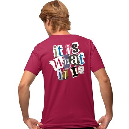 Camisa Camiseta Genuine Grit Masculina Estampada Algodão 30.1 It Is Wath It Is - P - Bordo - Marca Genuine