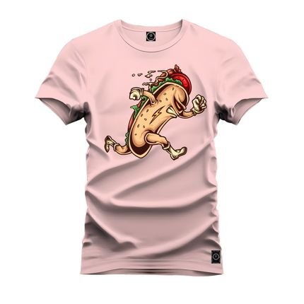 Camiseta Plus Size Unissex Algodão Macia Premium Estampada Hot Dog Bolt - Rosa - Marca Nexstar