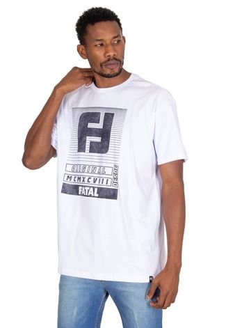 Camiseta Fatal Plus Size Estampada Branca